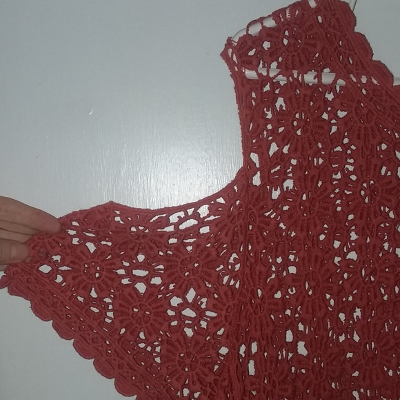 Cold shoulder crocheted floral sweater with fringe by She + Sky - Picture 7 of 9